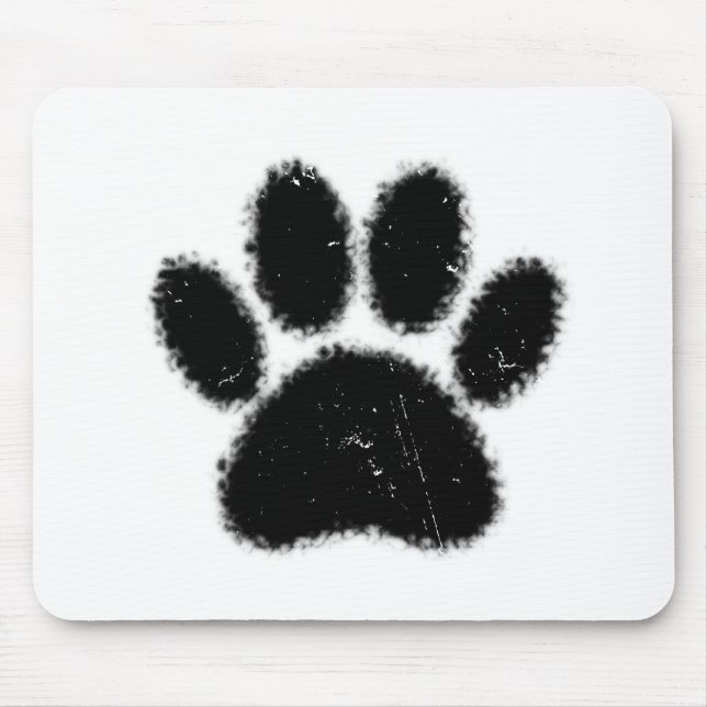Tapis De Souris Empreinte de patte De Chien Rough Et Distressed (Devant)