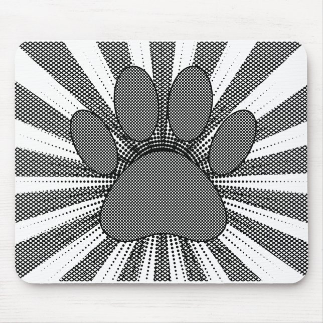 Tapis De Souris Empreinte de patte de chien style manga (Devant)