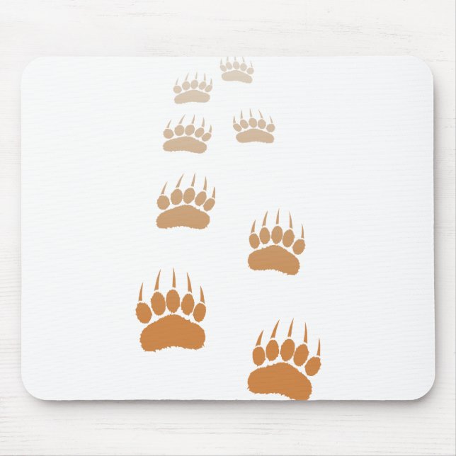 Tapis De Souris Empreinte de patte d'ours grizzli dégradé (Devant)