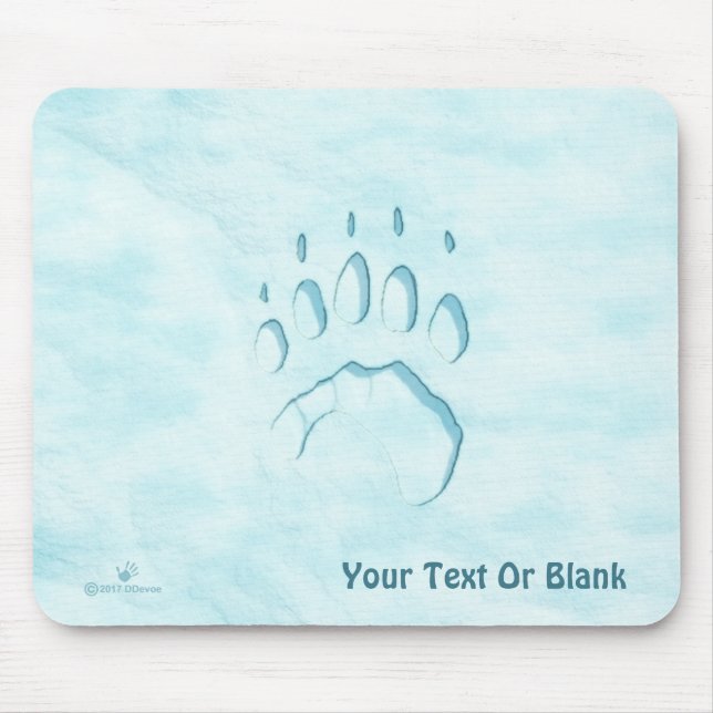Tapis De Souris Empreinte de patte d'ours polaire (Devant)