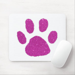 Tapis de souris empreinte de patte pailletée