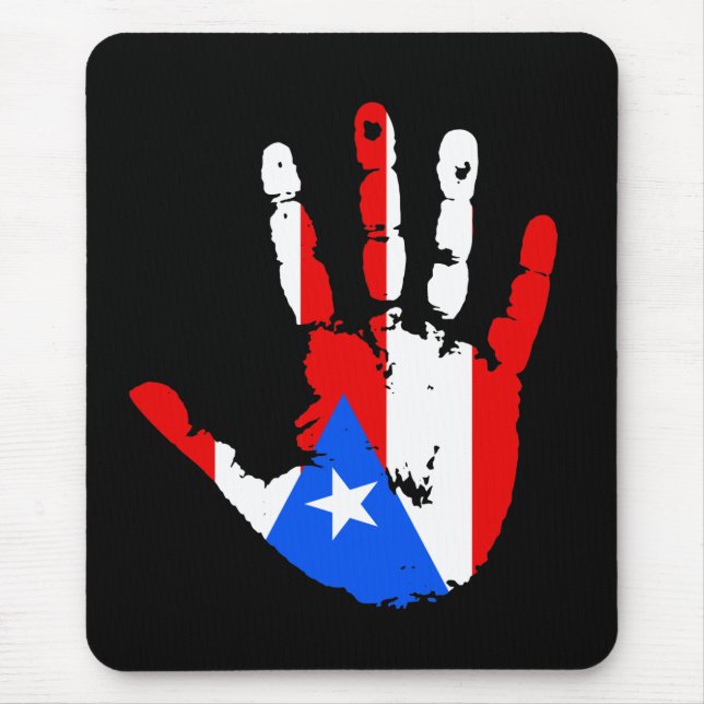 Tapis De Souris Empreinte d'indicateur Porto Rico (Devant)
