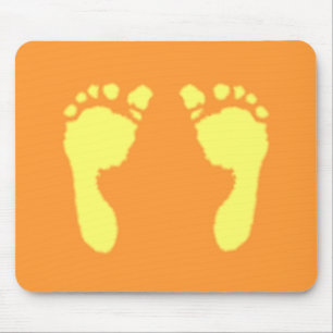 Tapis De Souris Empreintes bébé (Jaune)
