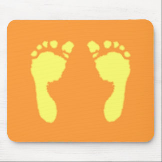 Tapis De Souris Empreintes bébé (Jaune)