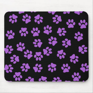 Tapis De Souris Empreintes de pas animales pourpres