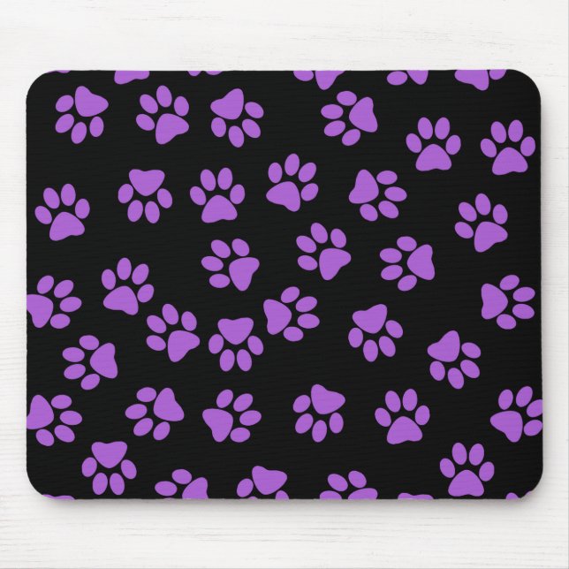 Tapis De Souris Empreintes de pas animales pourpres (Devant)