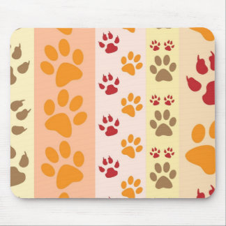 Tapis De Souris Empreintes de pattes animaux mignons Motif en coul