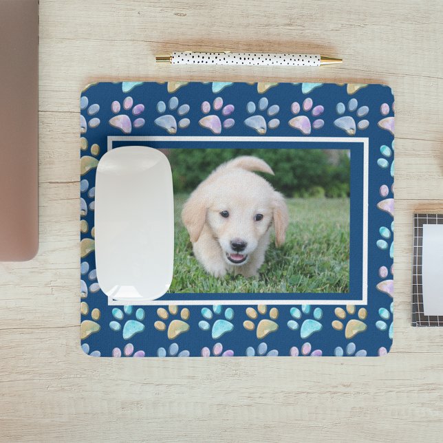 Tapis De Souris Empreintes de pattes et photo (Créateur téléchargé)