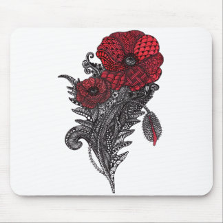 Tapis de souris en art botanique à motif de fleur