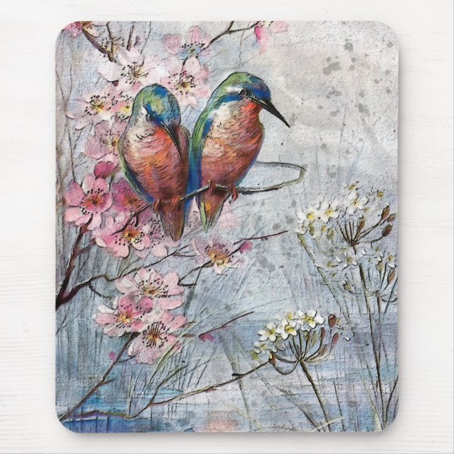 Tapis De Souris En Attente De L'Oiseau De Surfeur Kingfisher (Devant)