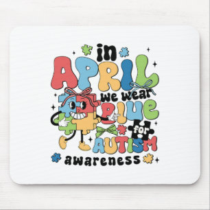 Tapis De Souris En Avril, Nous Portons Du Bleu Pour Le Mois De Sen