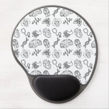 Tapis de souris en gel aux icônes médicales minima