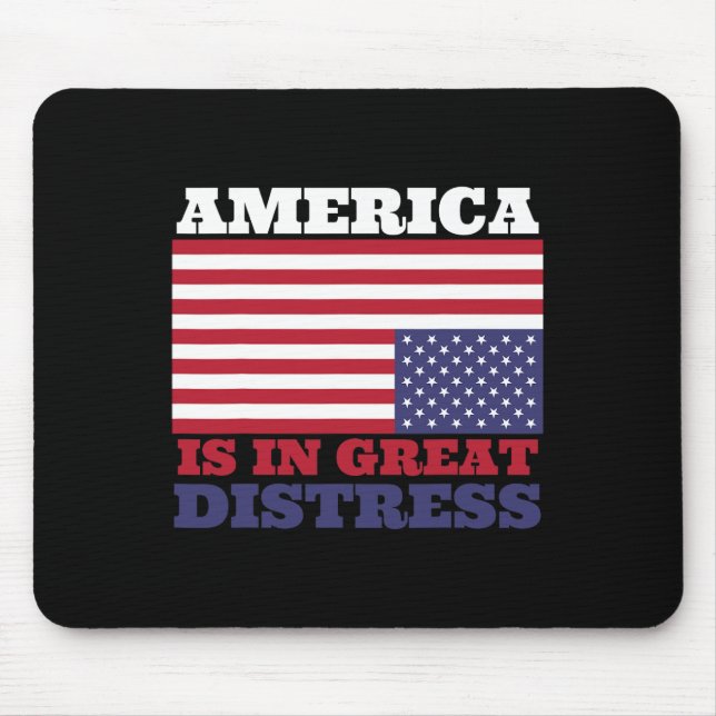 Tapis De Souris En Grande Détresse À L'Encontre Du Drapeau América (Devant)