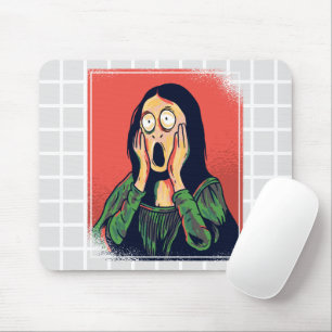 Tapis de souris en grille de parodie de Mona Lisa