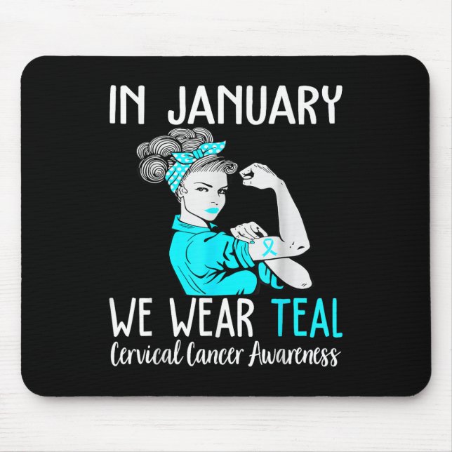 Tapis De Souris En Janvier Nous Portons Turquoise Pour Le Cervical (Devant)