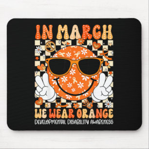 Tapis De Souris En mars, portez orange handicap développemental