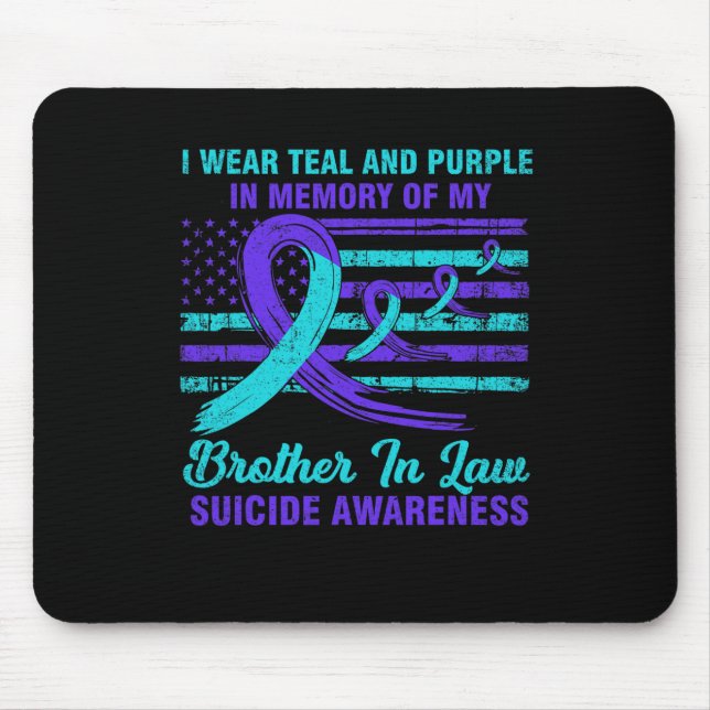 Tapis De Souris En Mémoire De Frère En Droit Suicide Sensibilisati (Devant)