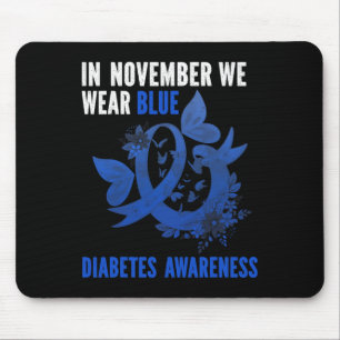 Tapis De Souris En Novembre Nous Portons Bleu Diabète Sensibilisat