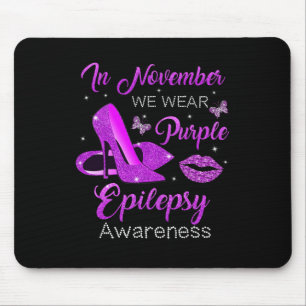 Tapis De Souris En Novembre Nous Portons Violet Haut Talons Épilep