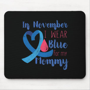 Tapis De Souris En Novembre T1D Sensibilisation Ruban Bleu Pour Ma