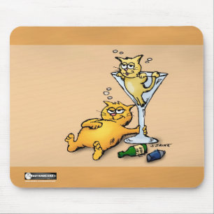 Tapis de souris en or cartoon Cocktails & Kittens