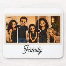 Tapis de souris en puzzle de famille