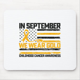 Tapis De Souris En Septembre Nous Portons Or Nous Drapeau Cancer E