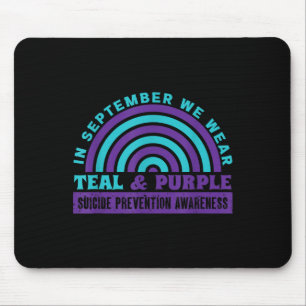 Tapis De Souris En Septembre Nous Portons Turquoise &amp; Purple _
