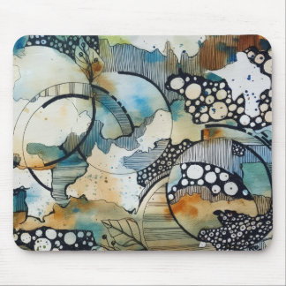 Tapis de souris encre et aquarelle abstrait | Mode