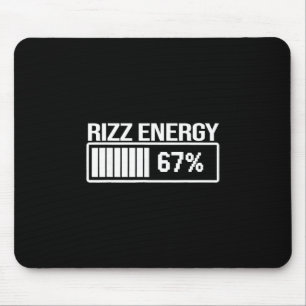 Tapis De Souris Énergie Rizz à 67 Drôle Six Sept Mème Gen Alpha 