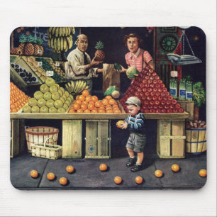 Tapis De Souris Enfant en bas âge et oranges