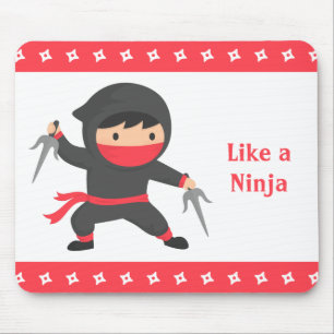 Tapis De Souris Enfant Ninja Mignon avec Armes Sai pour Enfants