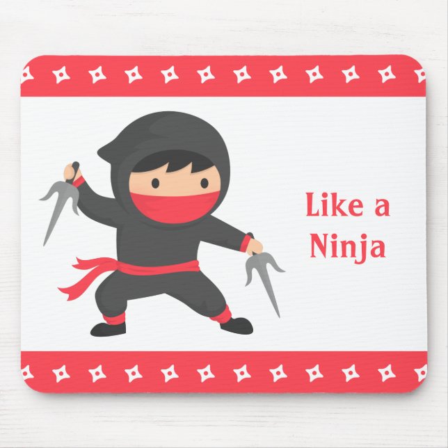 Tapis De Souris Enfant Ninja Mignon avec Armes Sai pour Enfants (Devant)