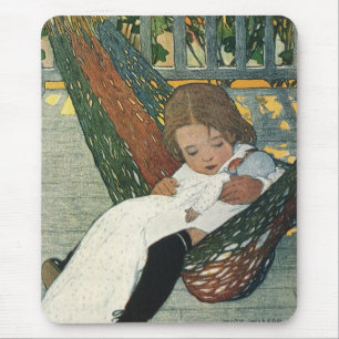 Tapis De Souris Enfant vintage avec poupée par Jessie Willcox Smit