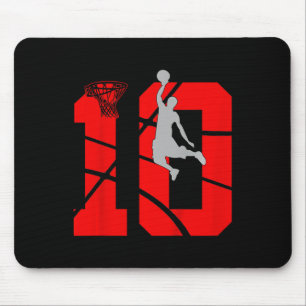 Tapis De Souris Enfants 10 ans 10e anniversaire de basket-ballLa