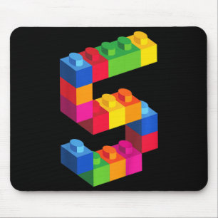 Tapis De Souris Enfants 5 ans Bâtiments Blocs Anniversaire Briques
