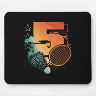 Tapis De Souris Enfants 5Anniversaire Joueur Badminton Badminton J