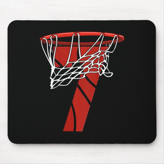 Tapis De Souris Enfants 7e anniversaire de basket-ball - Sept ans  (Devant)