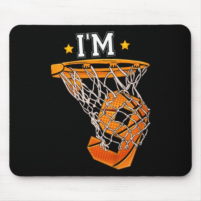Tapis De Souris Enfants 9e Anniversaire Basketball I'm 9 Garçon Fi (Devant)