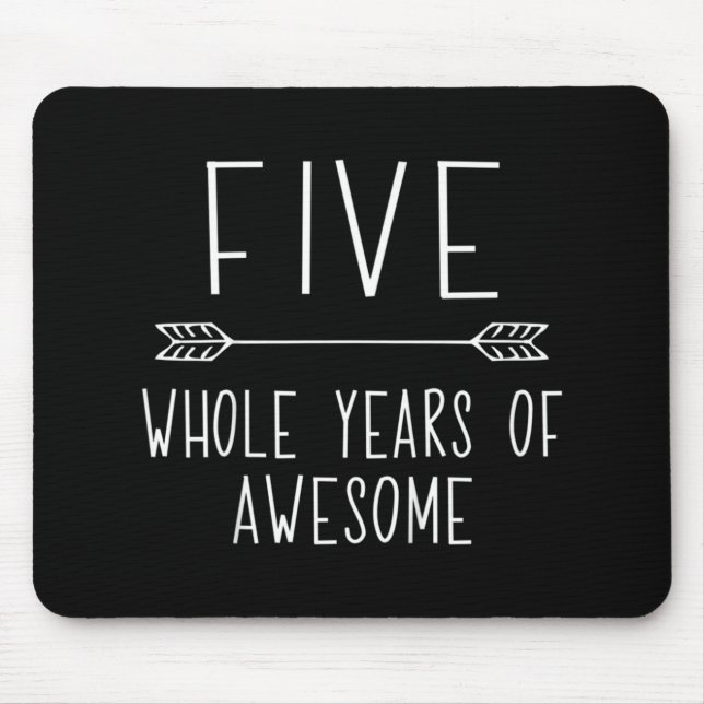 Tapis De Souris Enfants Cinquième anniversaire garçon, 5 ans Anniv (Devant)