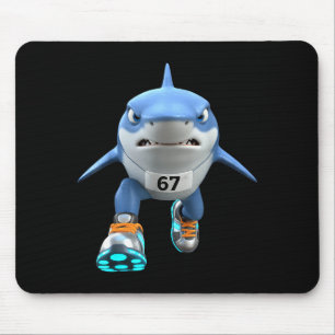 Tapis De Souris Enfants drôles 67 Meme Tralalero Tralala Coureur I