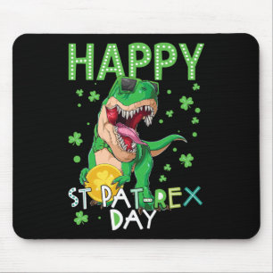 Tapis De Souris Enfants Heureux St Patricks Day T-rex Dinosaure Ga