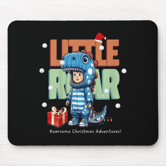 Tapis De Souris Enfants Noël Roar Dinosaur Enfants garçons Noël Ca (Devant)