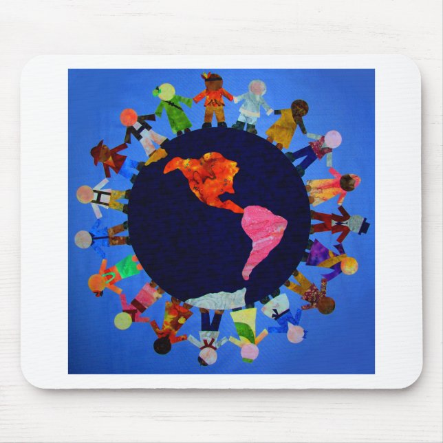 Tapis De Souris Enfants pacifiques autour du monde à Mousepad (Devant)