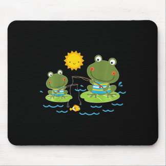 Tapis De Souris Enfants pêchant des grenouilles joli pêcheur