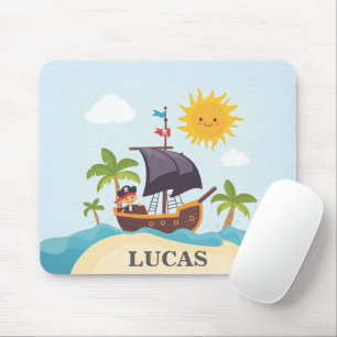 Tapis De Souris Enfants Pirate Ship Personnalisé Ahoy Matey