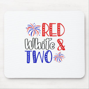 Tapis De Souris Enfants Rouge Blanc Et Deux Anniversaires 4 juille