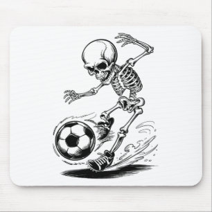 Tapis De Souris Enfants squelettes effrayants jouant au football H