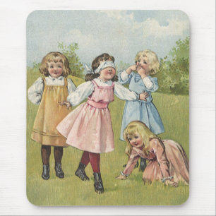Tapis De Souris Enfants victoriens vintage jouent à Colin-Maillard