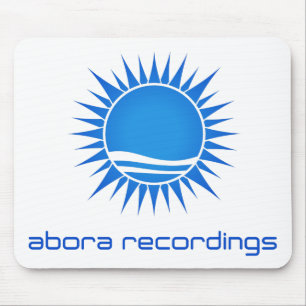 Tapis De Souris Enregistrements Mousepad Bleu-sur-Blanc d'Abora